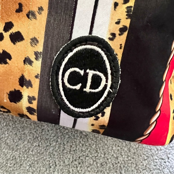 VTG Christian Dior Large Animal Print Makeup Cosmetic Travel Toiletry Bag Case - Picture 5 of 14